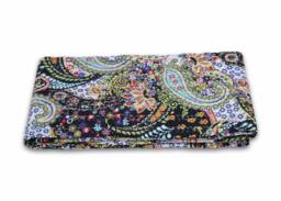Indian Paisley Print Cotton Kantha Quilt Throw Queen Size Blanket Bedspread Ethnic - thumbnail 1