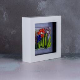 Flower Fused Glass Mini Framed Picture, Colourful Gift, Lover New Home Present - thumbnail 2