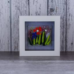 Flower Fused Glass Mini Framed Picture, Colourful Gift, Lover New Home Present - thumbnail 3
