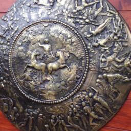 Achilles Shield Replica Ancient Greek Bronze Sculpture, Wall Art Decor - thumbnail 2