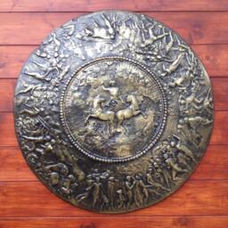 Achilles Shield Replica Ancient Greek Bronze Sculpture, Wall Art Decor