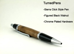 Sierra Style Click Pen With Chrome Plated Hardware & Made Figured Black Walnut Wood - thumbnail 1