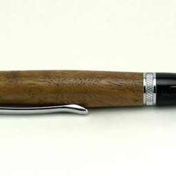 Sierra Style Click Pen With Chrome Plated Hardware & Made Figured Black Walnut Wood - thumbnail 3
