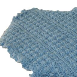 Crochet Baby Afghan, Country Blue, Handmade Crib Blanket - thumbnail 2