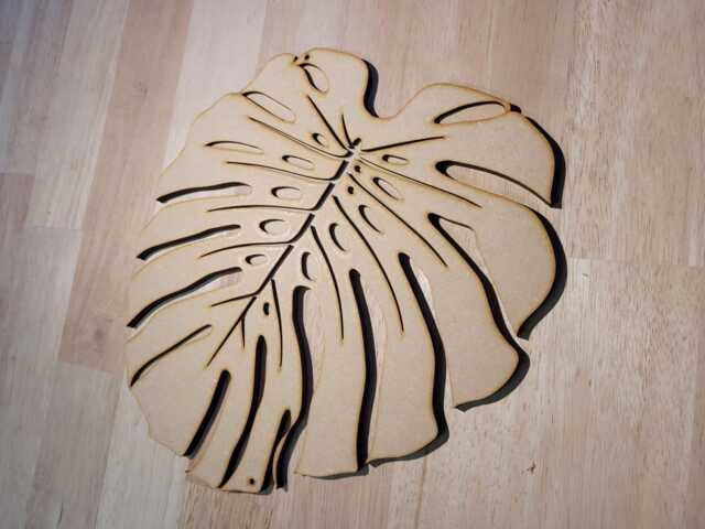 Unpainted Wooden Monstera Leaf Wall Art Diy Tropical Decor - image 1