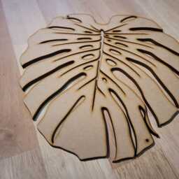 Unpainted Wooden Monstera Leaf Wall Art Diy Tropical Decor - thumbnail 2