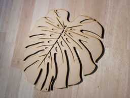 Unpainted Wooden Monstera Leaf Wall Art Diy Tropical Decor - thumbnail 1