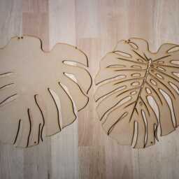 Unpainted Wooden Monstera Leaf Wall Art Diy Tropical Decor - thumbnail 4