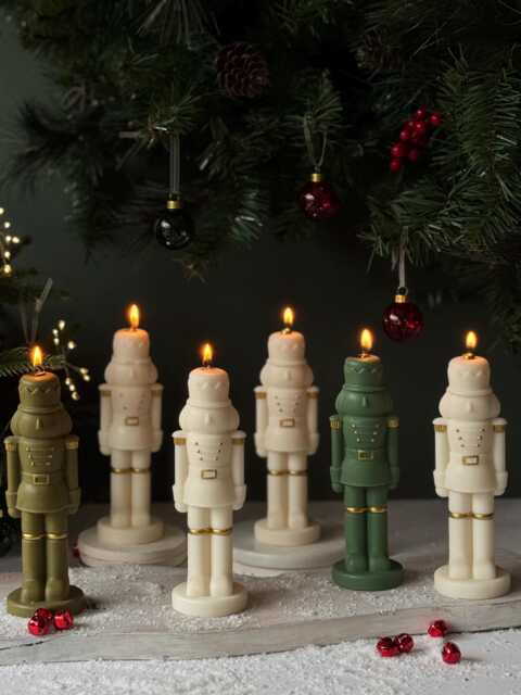 Nutcracker Candle Christmas Soldier, Scented Soy Wax Candle - image 1