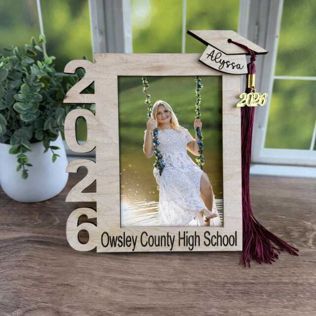 Personalized 2026 Graduation Tassel Holder Picture Frame, Custom 4x6 Frame Keepsake, High School Gift For Her - image 1