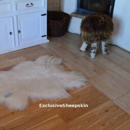 Icelandic White Genuine Sheepskin Lambskin Sheep Skin Rug Pelt Long Wool, Schaffell, Hygge - thumbnail 2
