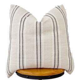 Natural & Black Striped Pillow Cover - thumbnail 2