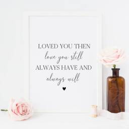 Love You Still Wall Art Print Couples Bedroom Decor - Unframed - thumbnail 3