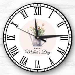 Floral Watering Can Mother's Day Gift Personalised Clock - thumbnail 1