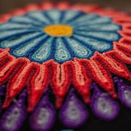 Hand Embroidered Peruvian Cushion Cover - Colorful Floral Pillow - thumbnail 3