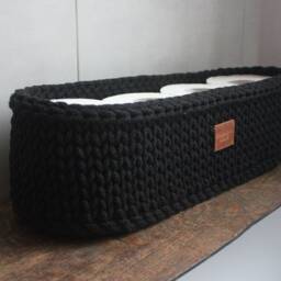 A Freestanding Toilet Paper Holder Black Modern Extra Roll - thumbnail 4