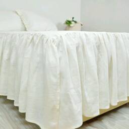 Ruffled Linen Bed Spread, Shabby Chic Bedding, Bed Cover - thumbnail 2