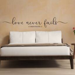 "Vinyl Wall Art Decal - ""Love Never Fails 1 Corinthians 13" - thumbnail 2