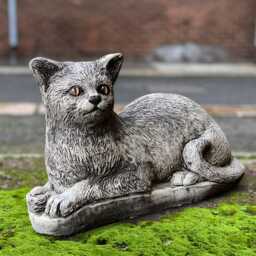 Concrete Cat Statue Cement Kitten Figurine Outdoor Kitty Sculpture Stone Pet Ornament Front Door Decoration Kitty Lover Gift Handmade - thumbnail 4