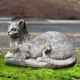 Concrete Cat Statue Cement Kitten Figurine Outdoor Kitty Sculpture Stone Pet Ornament Front Door Decoration Kitty Lover Gift Handmade - thumbnail 3