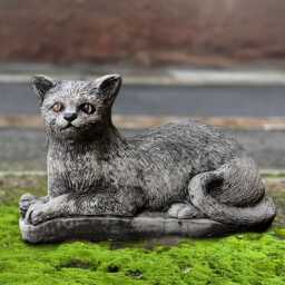 Concrete Cat Statue Cement Kitten Figurine Outdoor Kitty Sculpture Stone Pet Ornament Front Door Decoration Kitty Lover Gift Handmade - thumbnail 1
