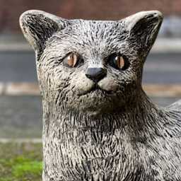 Concrete Cat Statue Cement Kitten Figurine Outdoor Kitty Sculpture Stone Pet Ornament Front Door Decoration Kitty Lover Gift Handmade - thumbnail 2