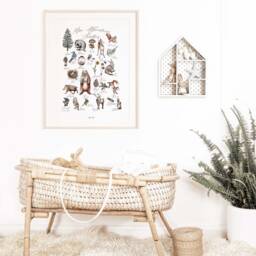 Abc Forest Alphabet Woodland Animals Child Montessori Learning Education School Decoration Baby Room Birth - thumbnail 2