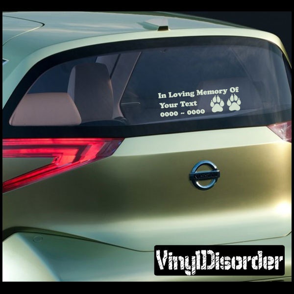 Dog Print 02 in Loving Memory Custom Car Or Wall Vinyl Decal Stickers - Ilmdogprint02Et - image 1
