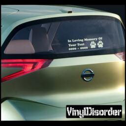 Dog Print 02 in Loving Memory Custom Car Or Wall Vinyl Decal Stickers - Ilmdogprint02Et - thumbnail 1