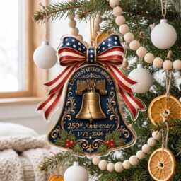 250 Years Of America Bell Ornament, Usa 250Th Anniversary Acrylic Decor, 1776 2026 Liberty Bell, Patriotic Christmas Gift