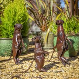 Handcrafted Recycled Metal Meerkat Sculpture. Garden Outdoor Sculpture, Statue, Ornament. Meerkats - thumbnail 2