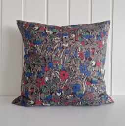 Retro Brown/ Red/ Blue7 Green Floral Cotton Pillow-Cover, 50x50 cm/ 19, 7x19, 7 Inch, For Decorative Pillow - thumbnail 1