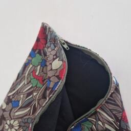 Retro Brown/ Red/ Blue7 Green Floral Cotton Pillow-Cover, 50x50 cm/ 19, 7x19, 7 Inch, For Decorative Pillow - thumbnail 3