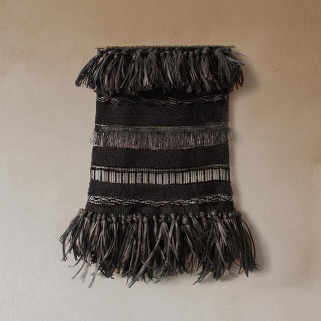 African Woven Wall Hanging Black Boho Decor, Afro Modern Tapestry For Moody Gothic Home - image 1