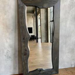 Large Rustic Oak Mirror, Industrial Home Decor - 200cm X 100 cm - thumbnail 2