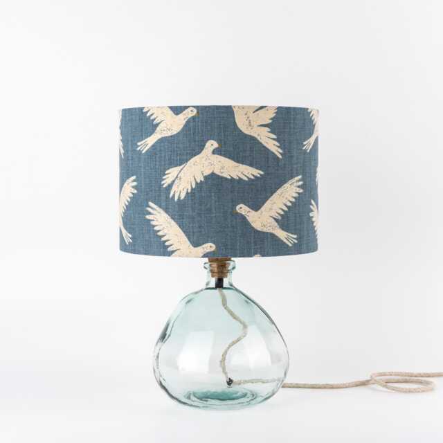 Sanderson Paper Doves Denim Lampshade, Flying Bird Country Cottage Decor, Handmade Lighting, Lover Gift - image 1