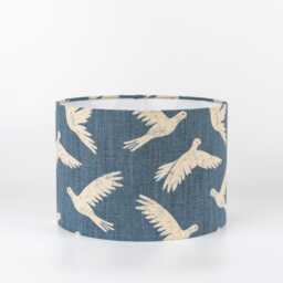 Sanderson Paper Doves Denim Lampshade, Flying Bird Country Cottage Decor, Handmade Lighting, Lover Gift - thumbnail 3