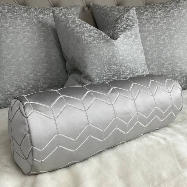 "Geometric Cushion, Bolster Cushion 16"" X 6" - image 1