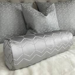 "Geometric Cushion, Bolster Cushion 16"" X 6"