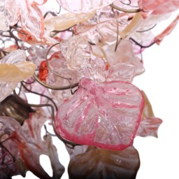 Modern Rose Gold Flower Chandelier Resin Leaf Hanging Ceiling Light - thumbnail 4