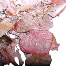 Modern Rose Gold Flower Chandelier Resin Leaf Hanging Ceiling Light - thumbnail 4