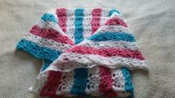 Crochet White, Pink & Blue Colors Baby Blanket Set, Shower, House Warming, Unisex Gift Idea, Soft Beautiful Set. Ready To Ship