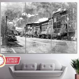Madison Wall Art, Canvas Skyline, Print, Photo, Painting, Indiana - thumbnail 2