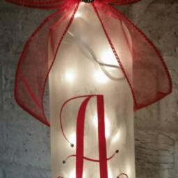 Initial Or Monogrammed Wine Bottle Lamp-Light Up Bottle-Custom Lamp-Last Name Gift-Monogram Gift-Personalized Gift - thumbnail 2