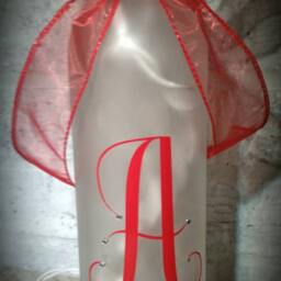 Initial Or Monogrammed Wine Bottle Lamp-Light Up Bottle-Custom Lamp-Last Name Gift-Monogram Gift-Personalized Gift - thumbnail 3