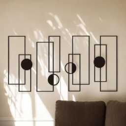 Framed Metal Wall Sculpture, Home Decor Accent, Modern Art Set, Decorative Hanging, Abstract Frame Art, Housewarming Gift - thumbnail 1