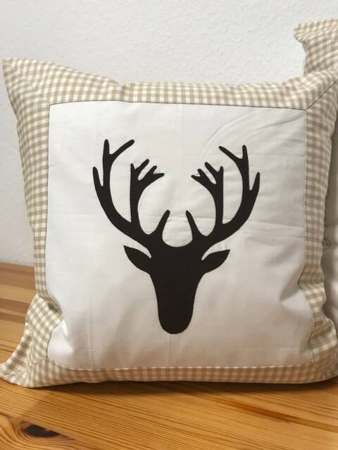 Country Style Cushion Cover Pillow Christmas White/Beige 40x40cm - image 1