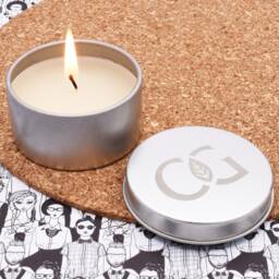 Personalised With Own Logo Round Scented Candle Engraved Tin Lid - thumbnail 1