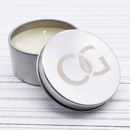 Personalised With Own Logo Round Scented Candle Engraved Tin Lid - thumbnail 3