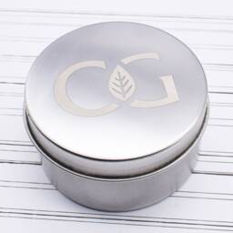 Personalised With Own Logo Round Scented Candle Engraved Tin Lid - thumbnail 2